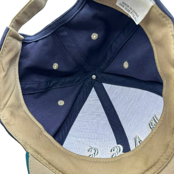 BASS Navy Blue Khaki Strapback Adjustable Fishing Hat Cap Coastal outdoors - Picture 8 of 10